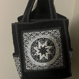 Black and White Patterned Tote Bag